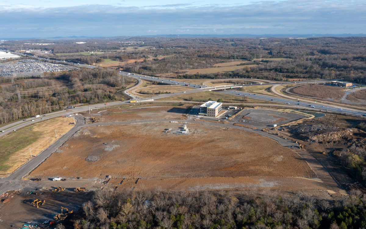 aerial view of buildin