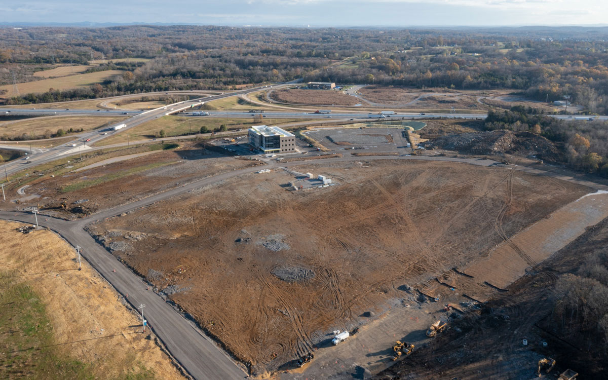 aerial view of first building